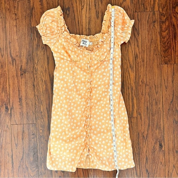 Princess Polly Donna Tangerine Orange Peach Floral Daisy Mini Dress Size 6 - Picture 13 of 16